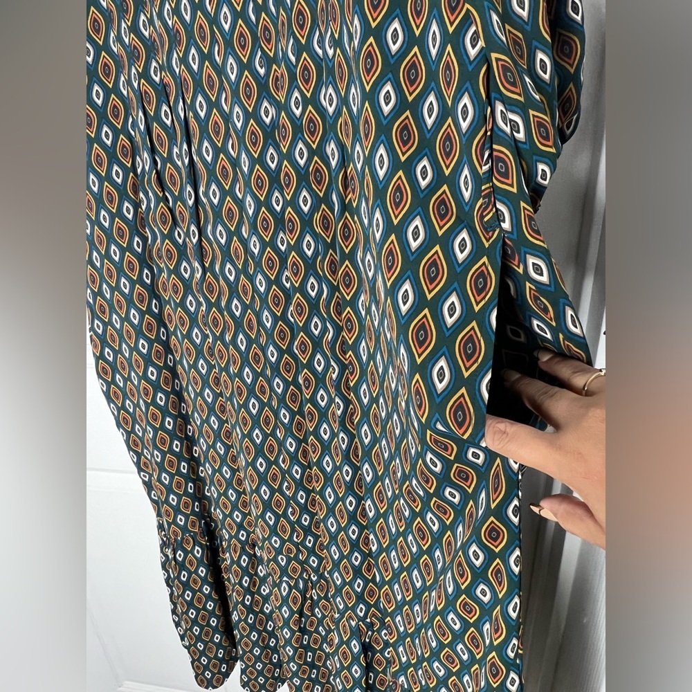 Bohme Printed Collared Midi Dress Sz XL - Picture 5 of 11